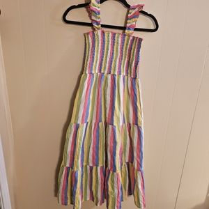 Zunie 10/12 Large Girls Rainbow Striped Sun Dress NWOT